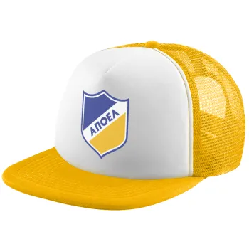 FC ΑΠΟΕΛ Λευκωσίας, Καπέλο Ενηλίκων Soft Trucker με Δίχτυ Κίτρινο/White (POLYESTER, ΕΝΗΛΙΚΩΝ, UNISEX, ONE SIZE)