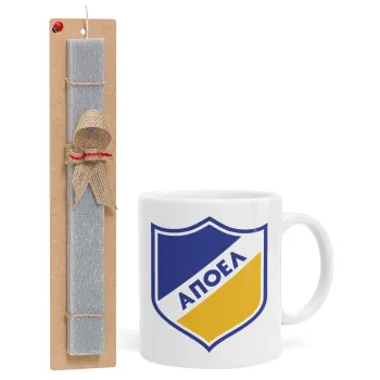 FC ΑΠΟΕΛ Λευκωσίας, Easter Set, Ceramic Cup (330ml) & Easter aromatic flat candle (30cm) (GRAY)