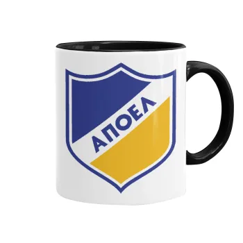 FC ΑΠΟΕΛ Λευκωσίας, Κούπα χρωματιστή μαύρη, κεραμική, 330ml