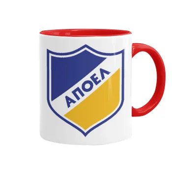 FC ΑΠΟΕΛ Λευκωσίας, Κούπα χρωματιστή κόκκινη, κεραμική, 330ml
