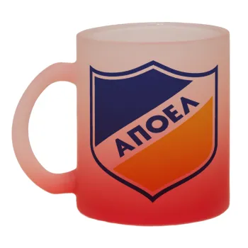 FC ΑΠΟΕΛ Λευκωσίας, Κούπα γυάλινη δίχρωμη με βάση το κόκκινο ματ, 330ml