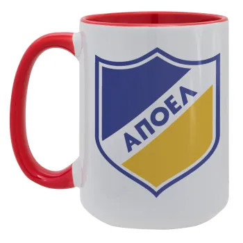FC ΑΠΟΕΛ Λευκωσίας, Κούπα Mega 15oz, κεραμική Κόκκινη, 450ml