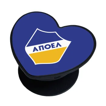 FC ΑΠΟΕΛ Λευκωσίας, Phone Holders Stand  καρδιά Μαύρο Βάση Στήριξης Κινητού στο Χέρι