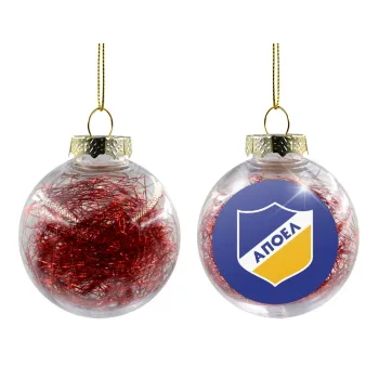 FC ΑΠΟΕΛ Λευκωσίας, Transparent Christmas tree ball ornament with red filling 8cm