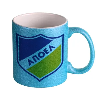 FC ΑΠΟΕΛ Λευκωσίας, Κούπα Σιέλ Glitter που γυαλίζει, κεραμική, 330ml