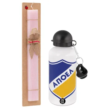 FC ΑΠΟΕΛ Λευκωσίας, Easter Set, metallic aluminum bottle (500ml) & aromatic flat Easter candle (30cm) (PINK)