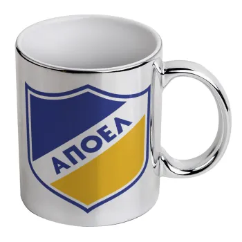 FC ΑΠΟΕΛ Λευκωσίας, Mug ceramic, silver mirror, 330ml