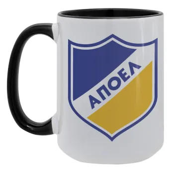 FC ΑΠΟΕΛ Λευκωσίας, Κούπα Mega 15oz, κεραμική Μαύρη, 450ml