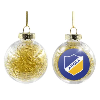 FC ΑΠΟΕΛ Λευκωσίας, Transparent Christmas tree ball ornament with gold filling 8cm