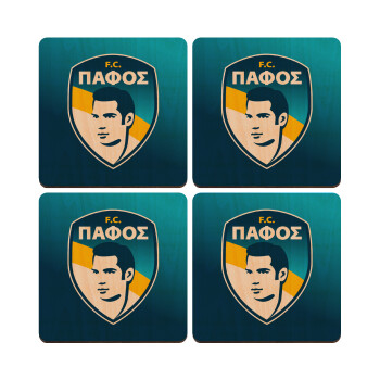Πάφος FC, ΣΕΤ x4 Σουβέρ ξύλινα τετράγωνα plywood (9cm)