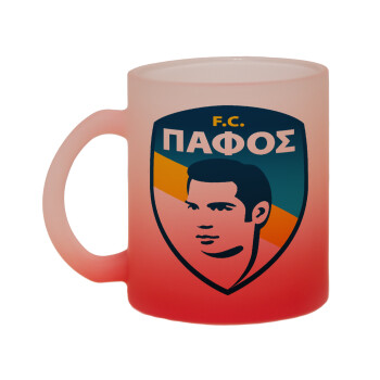 Πάφος FC, Κούπα γυάλινη δίχρωμη με βάση το κόκκινο ματ, 330ml