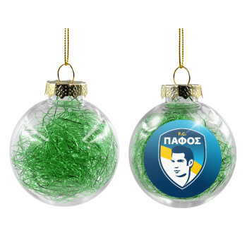 Πάφος FC, Στολίδι Χριστουγεννιάτικη μπάλα δένδρου διάφανη με πράσινο γέμισμα 8cm