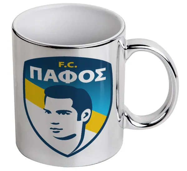 Πάφος FC — Κούπα κεραμική, ασημένια καθρέπτης, 330ml