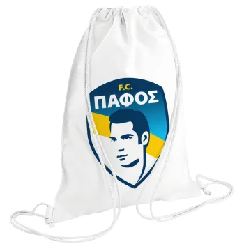 Πάφος FC, Τσάντα πλάτης πουγκί GYMBAG λευκή (28x40cm)