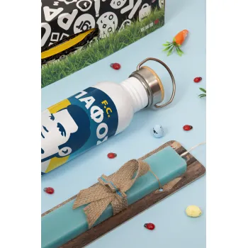 Πάφος FC, Πασχαλινή Λαμπάδα με παγούρι μεταλλικό (620ml, stainless steel) & κερί αρωματικό πλακέ (30cm) (ΤΙΡΚΟΥΑΖ)