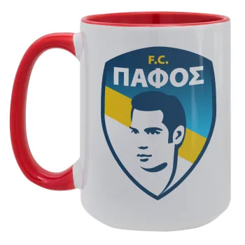 Πάφος FC, Κούπα Mega 15oz, κεραμική Κόκκινη, 450ml