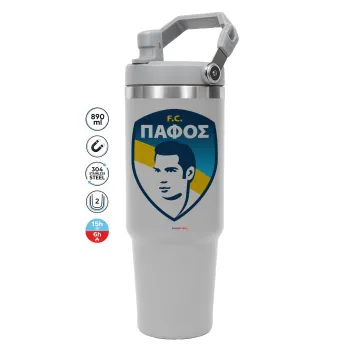 Πάφος FC, GREY color, 890ml (30oz) stainless Steel Tumbler with Handle