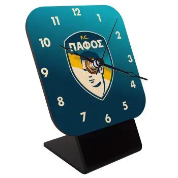 Πάφος FC, Quartz Table clock in natural wood (10cm)