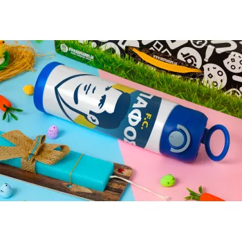 Πάφος FC, Πασχαλινή Λαμπάδα με Παιδικό παγούρι θερμό, ανοξείδωτο, με καλαμάκι ασφαλείας, ΜΠΛΕ (500ml)