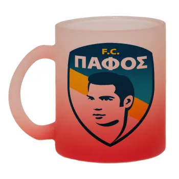Πάφος FC, Κούπα γυάλινη δίχρωμη με βάση το κόκκινο ματ, 330ml