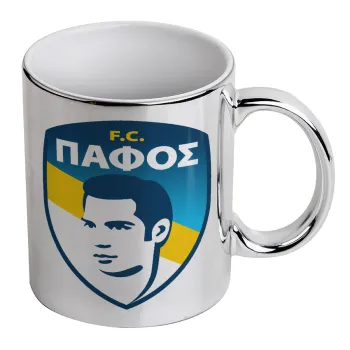Πάφος FC, Mug ceramic, silver mirror, 330ml