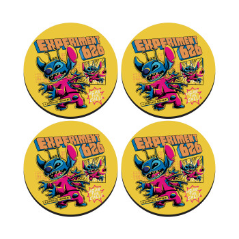 Stitch Experiment 626, ΣΕΤ 4 Σουβέρ ξύλινα στρογγυλά (9cm)