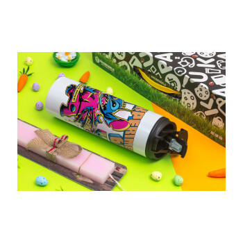 Stitch Experiment 626, Easter candle,Travel Tumbler 2 Lids, with metal straw & cleaning brush & aromatic flat candle (30cm) (PINK)