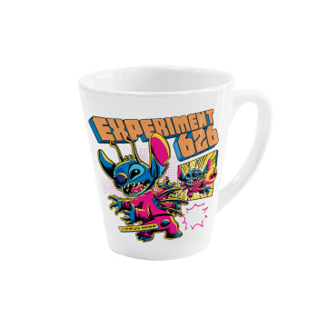 Stitch Experiment 626, Κούπα κωνική Latte Λευκή, κεραμική, 300ml