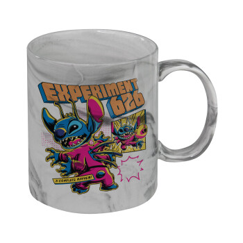 Stitch Experiment 626, Κούπα κεραμική, marble style (μάρμαρο), 330ml