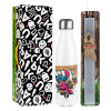 Easter candle, metallic white thermos bottle (500ml) & aromatic flat candle (30cm) (GRAY)