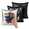 Μαξιλάρι καναπέ Μαγικό Μαύρο με πούλιες 40x40cm περιέχεται το γέμισμα