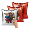Μαξιλάρι καναπέ Μαγικό Κόκκινο με πούλιες 40x40cm περιέχεται το γέμισμα