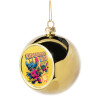 Golden Christmas tree ball ornament 8cm