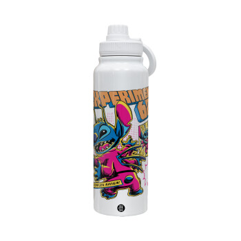 Stitch Experiment 626, 1L Stainless Steel Thermal Bottle with Phone Holder & Double Wall Insulation