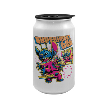 Stitch Experiment 626, Κούπα ταξιδιού μεταλλική με καπάκι (tin-can) 500ml