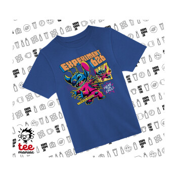 Stitch Experiment 626, Παιδικό T-Shirt ΜΠΛΕ από 100% βαμβάκι, για κάθε μέρα. Vegan & OEKO-TEX πιστοποιημένο.
