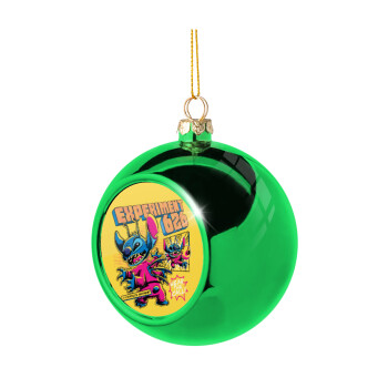 Stitch Experiment 626, Green Christmas tree ornament ball 8cm