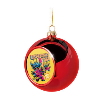 Stitch Experiment 626, Christmas tree ball Red 8cm