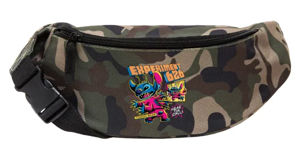 Stitch Experiment 626 — Unisex waist bag (banana) in Jungle camouflage color with 2 pockets