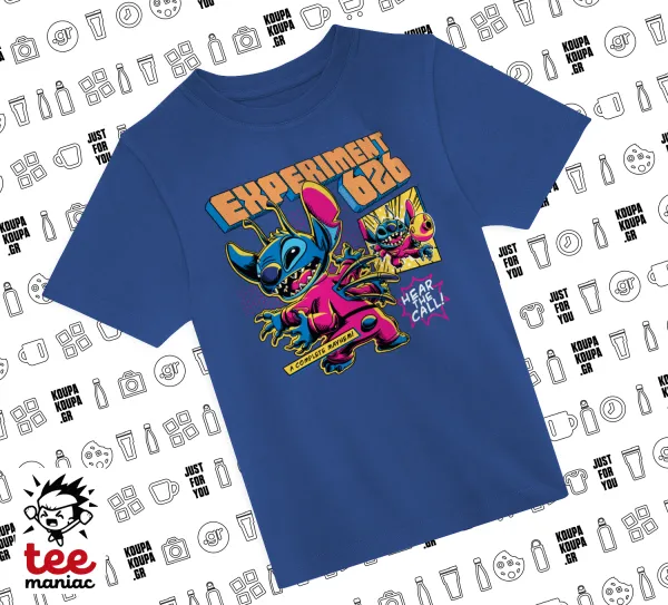 Stitch Experiment 626 — ΜΠΛΕ Παιδικό T-Shirt από 100% βαμβάκι, για κάθε μέρα. Vegan & OEKO-TEX πιστοποιημένο.