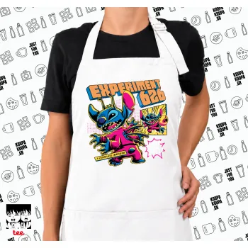 Stitch Experiment 626, Ποδιά μακριά Σεφ ολόσωμη με τσέπες white (ΕΝΗΛΙΚΩΝ)