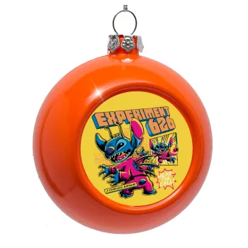 Stitch Experiment 626, Στολίδι Χριστουγεννιάτικη μπάλα δένδρου Πορτοκαλί 8cm