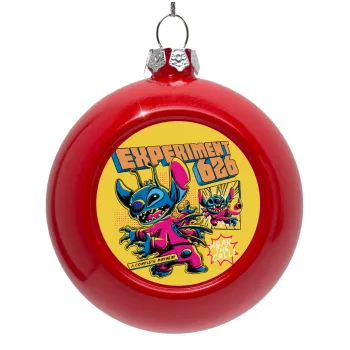 Stitch Experiment 626, Red Christmas tree ornament bauble 8cm