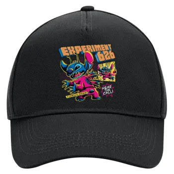 Stitch Experiment 626, Adult Ultimate Hat BLACK, (100% COTTON DRILL, ADULT, UNISEX, ONE SIZE)