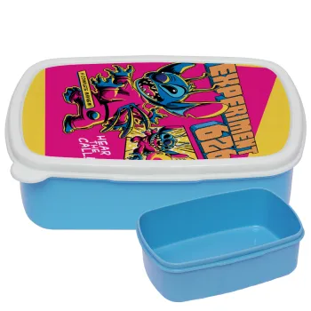 Stitch Experiment 626, ΜΠΛΕ παιδικό δοχείο φαγητού (lunchbox) πλαστικό (BPA-FREE) Lunch Βox M18 x Π13 x Υ6cm