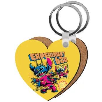 Stitch Experiment 626, Μπρελόκ Ξύλινο καρδιά MDF