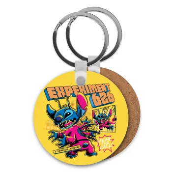 Stitch Experiment 626, Μπρελόκ Ξύλινο στρογγυλό MDF Φ5cm