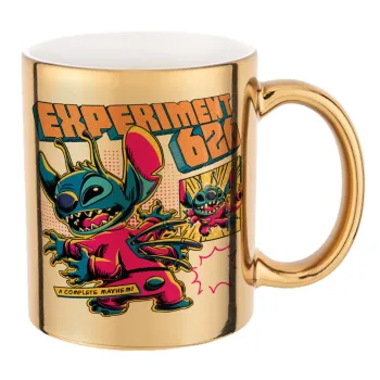 Stitch Experiment 626, Κούπα κεραμική, χρυσή καθρέπτης, 330ml