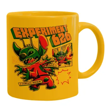 Stitch Experiment 626, Ceramic coffee mug yellow, 330ml
