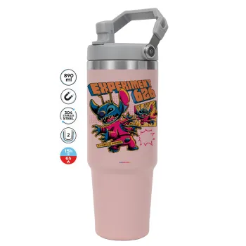 Stitch Experiment 626, Pink color, 890ml (30oz) stainless Steel Tumbler with Handle